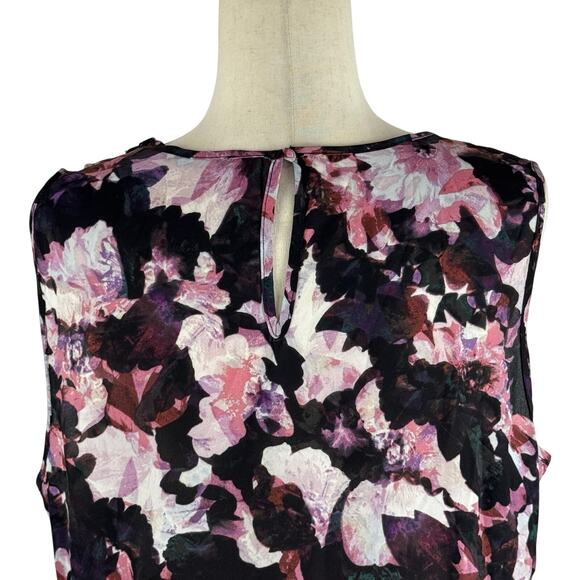 CABLE & GAUGE ABSTRACT EMBELLISHED SLEEVELESS BLOUSE IN PINK BLACK NWOT SIZE XL‎ - Picture 5 of 14